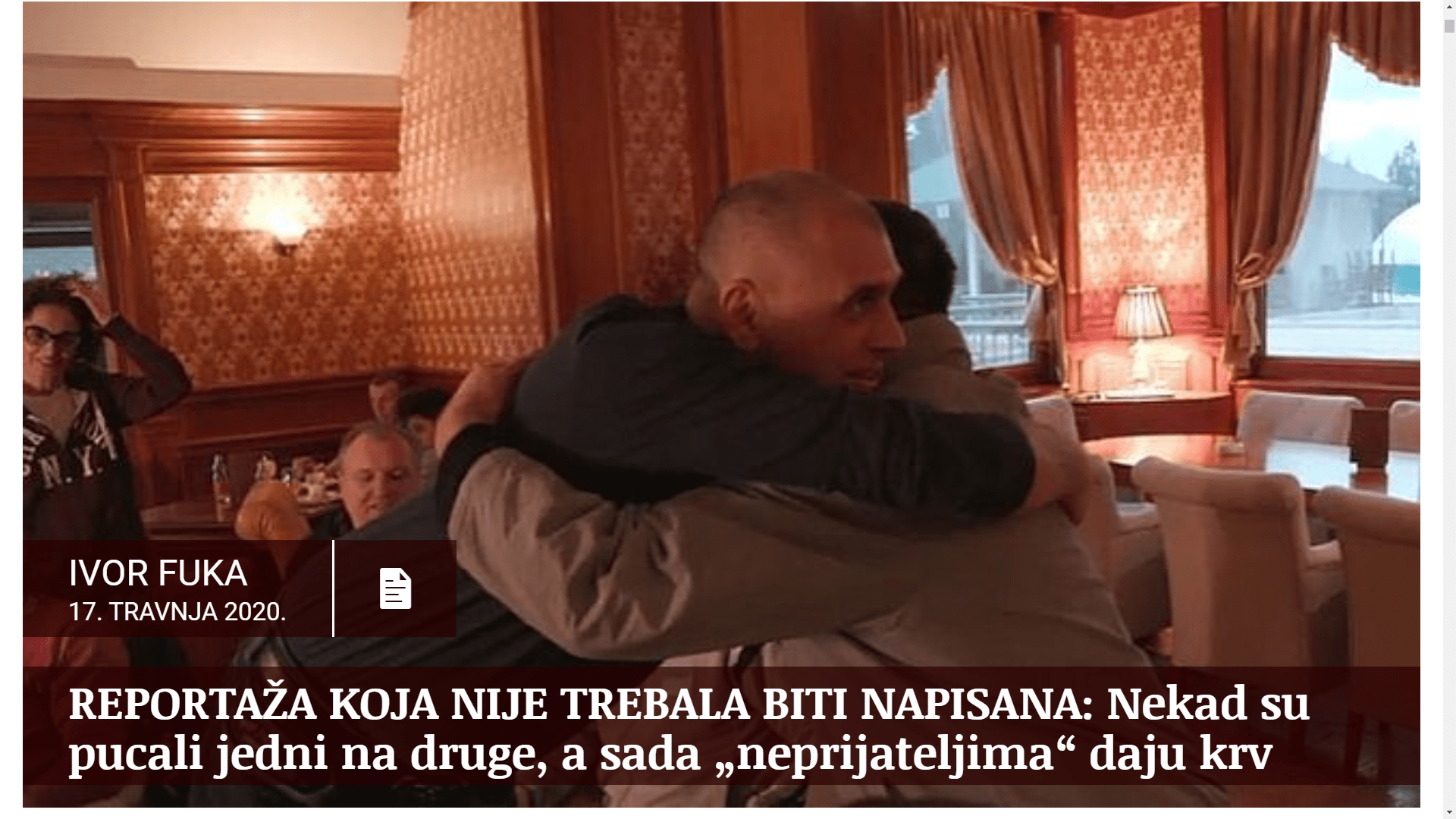 A REPORT THAT SHOULDN’T HAVE BEEN WRITTEN: They used to shoot at each other, now they donate blood for their “enemies”