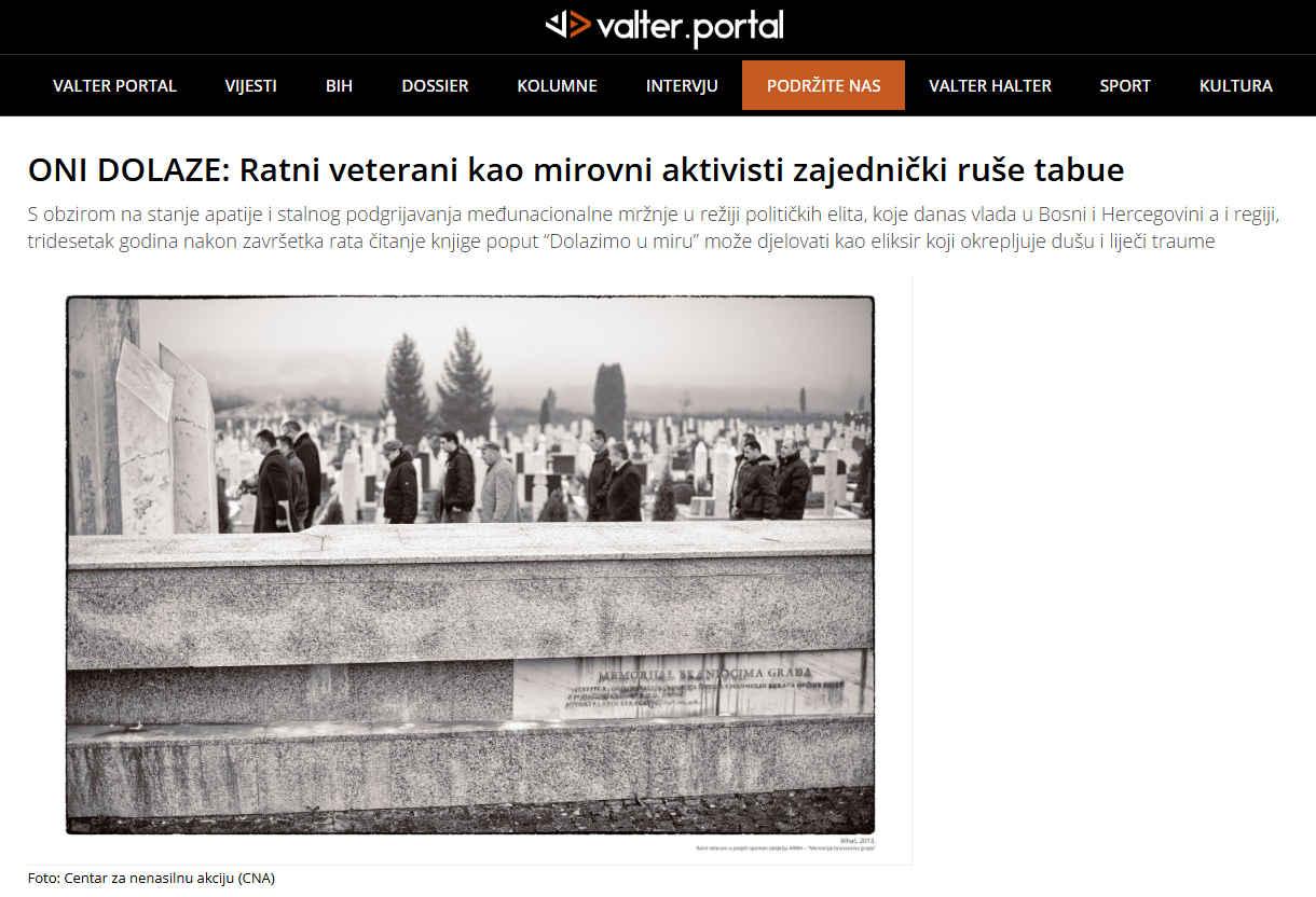 Valterportal.ba: “Knjige poput “Dolazimo u miru” mogu djelovati kao eliksir”