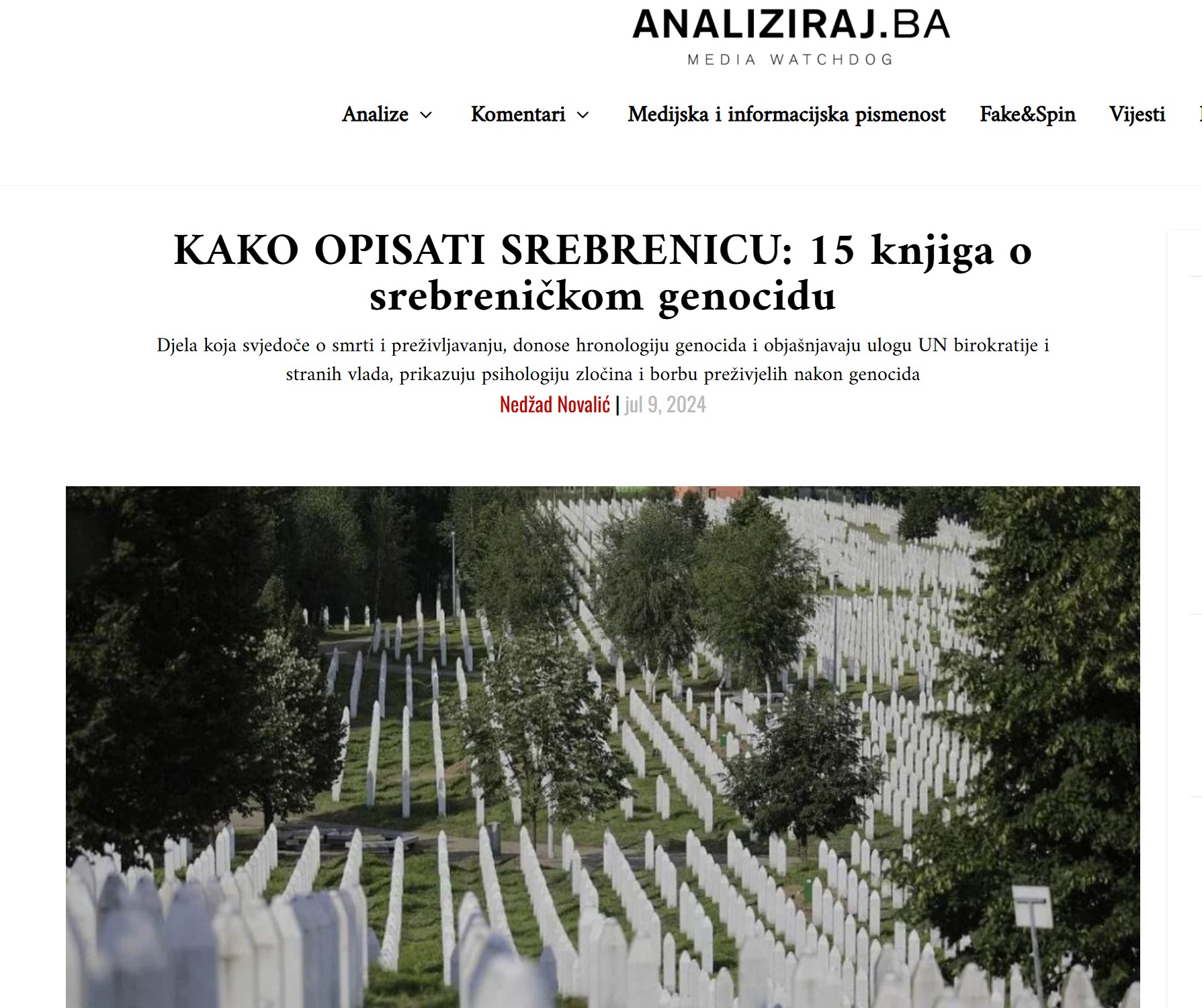 How to Describe Srebrenica: 15 Books to Read about the Srebrenica Genocide